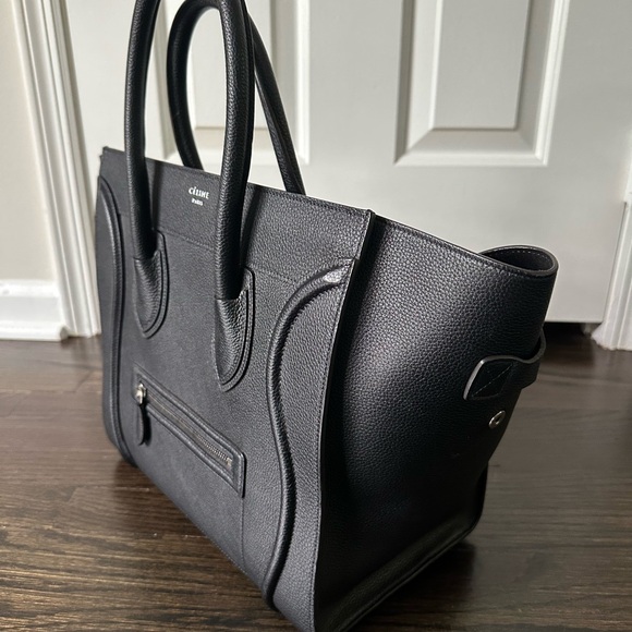 Authentic Celine mini luggage bag black grained Leather - Picture 3 of 13